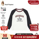 暇步士（Hush Puppies）童裝兒童學(xué)院風(fēng)T恤25秋男女童卡通圓領(lǐng)衫上衣 藏藍    170   
