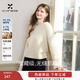 香影【羊毛+山羊絨】白色毛衣女2025冬季新款軟糯套頭針織衫上衣 白色 M 160/84A/95-110斤