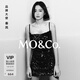MO&Co.【秦嵐同款】吊帶裙重工珠片疊繡植絨底連衣裙蕩領(lǐng)摩安珂 黑色 M