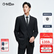 金利來(lái)【94%羊毛/彈力】秋冬季節西裝男通勤正裝商務(wù)休閑外套西服 黑色-99 52 B 推薦150-165斤