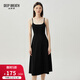 深呼吸DEEP BREATH女裝簡(jiǎn)約可調節吊帶中長(cháng)款針織連衣裙A500234 黑 S (2)