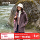 LAFUMA樂(lè )飛葉戶(hù)外秋冬保暖連帽抓絨衣女士 動(dòng)中長(cháng)款搖粒絨外套LFJA5CR66 雀紫DV M (38)165/84A