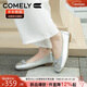 康莉（COMELY）銀色芭蕾風(fēng)單鞋女春季軟底溫柔蝴蝶結法式淑女平底女鞋 銀色 37