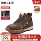 百麗（Belle）舒適運動(dòng)風(fēng)高幫鞋女冬季新款商場(chǎng)同款加絨百搭休閑鞋E5W1DDD5 啡色-薄絨 37 (235mm)