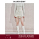 MAXRIENY中式復古提花裙褲短褲高腰闊腿褲 本白 L