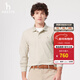 哈吉斯（HAZZYS）男裝 2025春季新款休閑T恤基礎百搭棉彈長(cháng)袖polo衫男ABTZE0CAE01 燕麥色OT L （175/96A 48）
