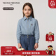 Teenie Weenie Kids小熊童裝25春夏新款男女童寶寶長(cháng)袖牛仔襯衫 淺牛仔色 100cm