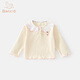 班喜迪女童長(cháng)袖t恤春裝新款洋氣兒童上衣寶寶公主衣服春秋款童裝打底衫 黃色 100