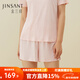 金三塔短褲五分褲女真絲桑蠶絲簡(jiǎn)約休閑外穿家居短褲女 桃盈粉 M