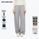 ANN ANDELMAN【明星同款】官方直營(yíng)通勤闊腿休閑運動(dòng)衛褲高腰抽繩直筒灰色褲子 灰色 M
