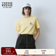 Teenie Weenie小熊短袖T恤女夏季簡(jiǎn)約休閑圓領(lǐng)刺繡T恤上衣女 檸檬黃 S (160)