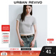 UR2025夏季新款女裝時(shí)尚撞色拼接假兩件圓領(lǐng)短袖T恤UWJ450039 冷灰 S