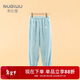 努比屋兒童家居褲女童秋冬季珊瑚絨加絨睡褲男童居家睡衣中大童褲子