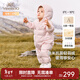 英氏（YEEHOO）兒童羽絨服秋冬納米抗菌輕薄款嬰兒羽絨服連體衣超韌絨 淺粉抱抱 90 cm-充絨量51g-建議1-2歲