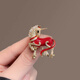 伊黛兒本命年獨角駿馬水晶胸針女馬年紅色喜慶精致胸花別針配飾38節禮物 XZ0715獨角駿馬胸針