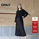 ONLY秋季時(shí)尚潮流高級感遮肉套裝長(cháng)款圓領(lǐng)連衣裙女|124346009 H1Z 黑色 M (165) 84A