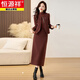 恒源祥小香風(fēng)套裝2025春秋季新款法式高級感紅色毛呢半身裙三件套職業(yè)裝 安可拉紅 L 110-120