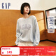 GAP女裝可機洗抗靜電logo絞花毛衣氣質(zhì)針織衫637635 淺藍色 L (170/88A) 亞洲尺碼