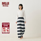 MUJI女式發(fā)熱毛毛紗家居長(cháng)褲女士睡褲褲子保暖25年冬季 FD36CC5A 深灰色條紋 S -M(160/66A)