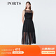 PORTS寶姿  新品商場(chǎng)同款女裝優(yōu)雅無(wú)袖蕾絲系帶連衣裙SN8D043HLN002 黑色 S (4)