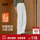 森馬（Semir）發(fā)熱抑菌抓絨抽繩分割寬松2025百搭闊腿褲女冬休閑褲109725127001