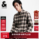 杰克·瓊斯（JACK&JONES）男裝2025年冬季新款襯衫經(jīng)典褐色格紋純棉舒適上衣外套225405009 E12褐色 L