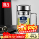 富光銀離子抗菌高硼硅玻璃杯大容量帶茶隔水杯子辦公加厚泡茶杯送禮