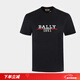 巴利（BALLY）男士時(shí)尚潮牌經(jīng)典大牌LOGO純棉短袖T恤 603086 05021 黑色 F000（偏大1碼） L