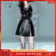 三彩2025冬季新款PU皮短褲寬松闊腿褲休閑褲靴褲顯瘦潮流M 經(jīng)典黑 M 160/68A 160/68A