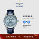 百年靈（BREITLING）航空計時(shí)雙時(shí)區自動(dòng)機械腕表41冰藍瑞士手表 冰藍-鱷魚(yú)皮-折疊扣