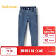 巴拉巴拉童裝女童褲子冬裝大童加絨牛仔長(cháng)褲兒童保暖彈力舒適百搭