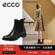 愛(ài)步（ECCO）牛皮低跟英倫風(fēng)切爾西靴 型塑25系列266503  黑色37