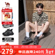 駱駝（CAMEL）老爹鞋男款銀月舒適厚底增高休閑鞋 L24A283742AM 黑/銀 44 