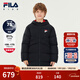 FILA斐樂(lè )兒童多彩中長(cháng)羽絨服年冬季新款男女童大小童連帽外套 傳奇藍-NV 175