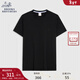 布克兄弟（BrooksBrothers）男士夏supima棉圓領(lǐng)純色基礎款短袖T恤 0004-黑色 2XL XXL