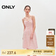 ONLY 2024夏季通勤甜美格紋牛仔吊帶短裙連衣裙女|124242013