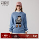 Teenie Weenie小熊女裝簡(jiǎn)約風(fēng)冬裝時(shí)髦花紗套頭毛衣圓領(lǐng)針織衫藍色 藍色 M 165