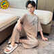 G.duck童裝男童睡衣夏季冰絲兒童睡衣薄款透氣男孩家居服套裝短袖兩件套 小狗款咖色aocmoac 160 建議150-160cm12-13歲