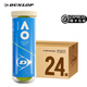 鄧祿普（DUNLOP）網(wǎng)球 澳網(wǎng)網(wǎng)球AO比賽用球罐裝初學(xué)進(jìn)階專(zhuān)業(yè)訓練高彈耐打練習網(wǎng)球 澳網(wǎng)整箱24筒膠罐 601601
