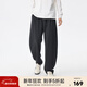 CHINISM 美式直筒彎刀褲男士春秋潮流寬松垂墜感休閑褲運動(dòng)褲子新年禮物 黑色 L