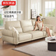 京東京造家居花瓣真皮沙發(fā) 頭層牛皮記憶棉填充客廳中大戶(hù)型3.4M 白