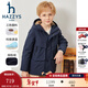 哈吉斯（HAZZYS）品牌童裝男童風(fēng)衣秋新品三防透氣彈力夾棉保暖連帽厚外套