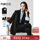 尚都比拉易打理職業(yè)西服套裝女春秋氣質(zhì)正裝西裝外套褲子兩件套 黑色 L 