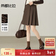 尚都比拉小個(gè)子高腰短款半身裙女冬季設計感不規則厚款A字裙氣質(zhì)百褶裙