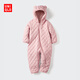 優(yōu)衣庫嬰幼兒寶寶PUFFTECH空氣棉服可機洗爬爬服長(cháng)袖連體衣478818 10 水粉色 80cm