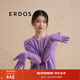 ERDOS 分指可觸屏貼畫(huà)裝飾保暖針織女手套 丁香紫 25cmX9.5cm