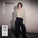 MO&Co.【秦嵐同款神褲】休閑褲2025秋新品棉燙鉆洗水高腰MBE3PATT10 深灰色 S