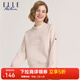 ELLE ACTIVE 簡(jiǎn)約半高領(lǐng)舒適衛衣女裝初秋氣質(zhì)百搭字母刺繡休閑通勤衛衣女 杏色 M