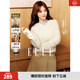ELLE【祝緒丹同款】山羊絨連帽針織衫女2025秋季新款新年慵懶套頭毛衣 米白 M