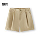 森馬（Semir）休閑褲女夏季打褶半松緊腰寬松短褲女生顯瘦時(shí)尚褲子101325125010